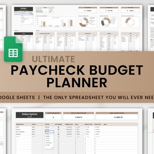 Ultimate paycheck budget planner, incl debt snowball spreadsheet, sinking funds tracker and weekly, bi-weekly or (semi) monthly finance log