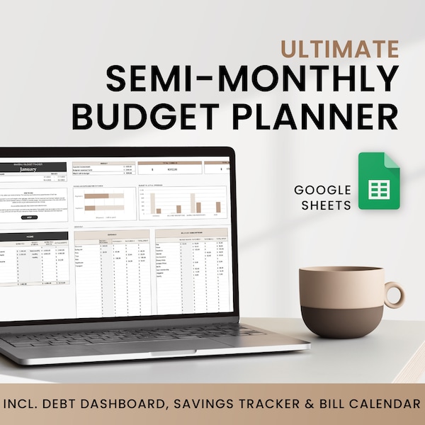 Fortnightly budget Google Sheets, Semi-monthly budget planner, bi-monthly budget template, bi monthly expense tracker for biweekly paychecks