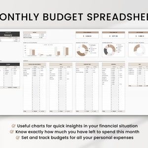 Monthly Budget Planner, Budget Tracker, Finance Planner, Budget ...
