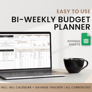 Bi-weekly Budget overview sheet, Biweekly Google Sheets template, Bi weekly Budget Spreadsheet incl. Bill Calendar and Savings tracker