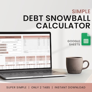 Hoja de bola de nieve de deuda, rastreador de pagos de tarjetas de crédito, Calculadora de deuda rosa para Google Sheets, Hoja de cálculo de bola de nieve de deuda