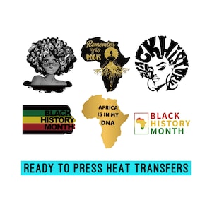 Vinyles transfert à chaud prêts à l'emploi - Afro-américains | Histoire | racines africaines | Culturelle