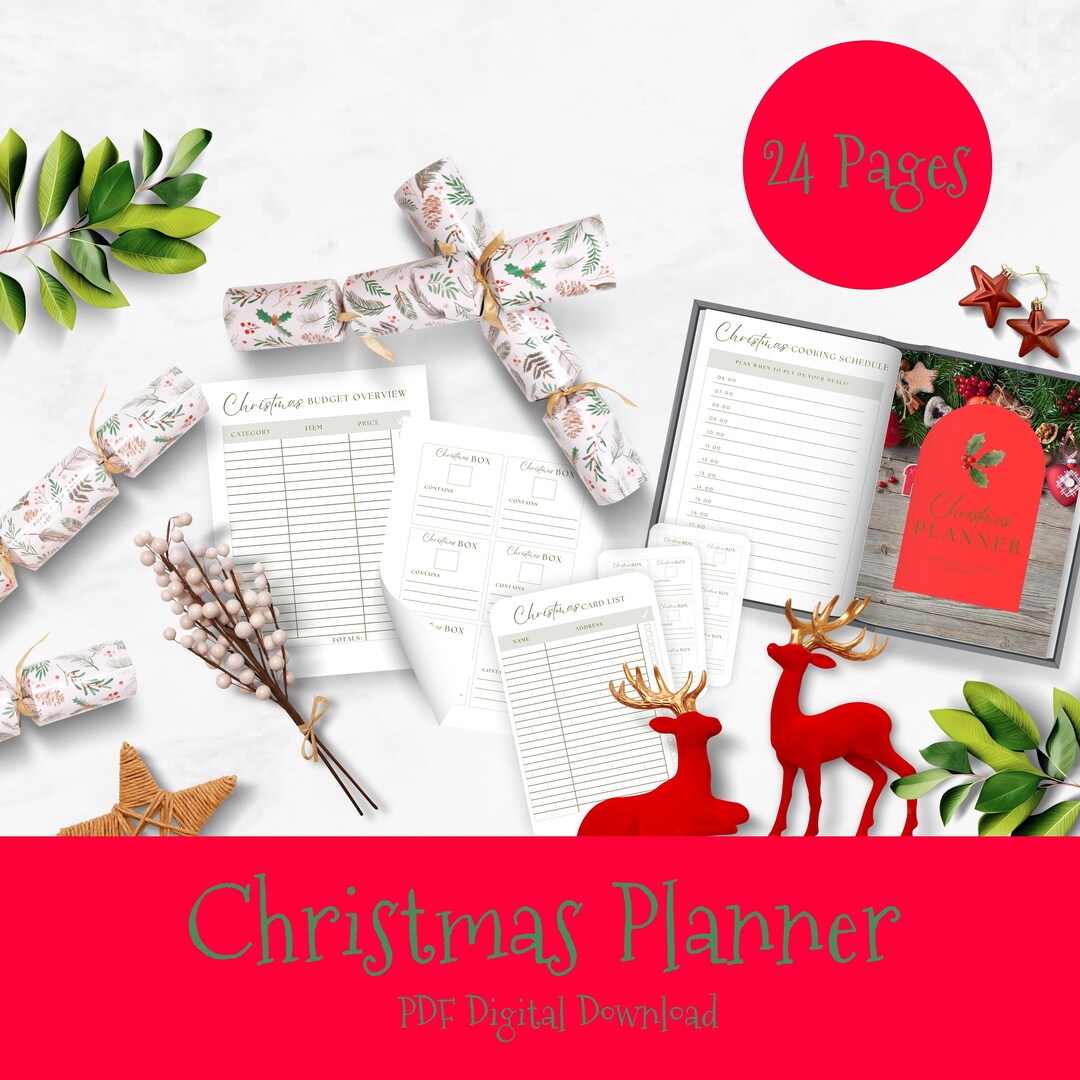 Christmas Planner Printable Holiday Planner Gift Budget Etsy