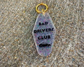 Bad Drivers Club Acryl-Motel Keychain Hotel Keychain Vintage Retro keychain