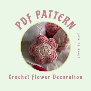 Crochet Hanging Flower Pattern, Two-Tone, Hanging Flower, Crochet Flower, PDF Pattern, Crochet Decor, Crochet Accessories