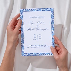Benutzerdefinierte Ottomane Stil digitale Einladung | Elegant & Einzigartig | Marineblaue Einladungskarte | Sofortdownload | Arabische und Türkische Hochzeiten