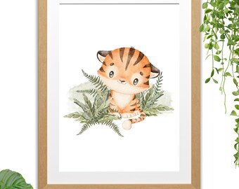 Children's Room Wall Poster "Tiger" - Ready to Frame - A4 Print - Wall Decor - Decoration - Wall Poster