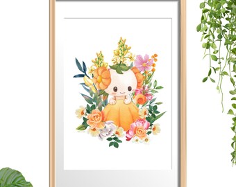 "Garden Fairy" Wall Poster - Ready to Frame - A4 Print - Wall Decor - Decoration - Wall Poster