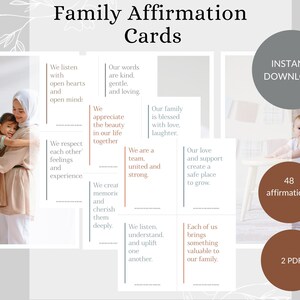 48 cartes d'affirmations positives pour une parentalité consciente et des liens familiaux – Manifestation du Vision Board pour les nouveaux parents