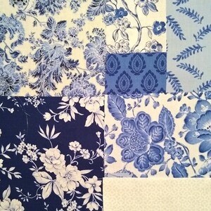 Blue on Blue II - if you love shades of blue, you will love this for your slow stitching, embroidery, journal or quilt square project!