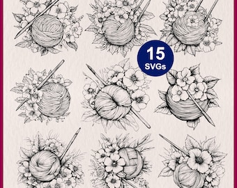 SVG haken en garen: Crochet Mom, Crafty Sewing & Knitting Hobby Vector File