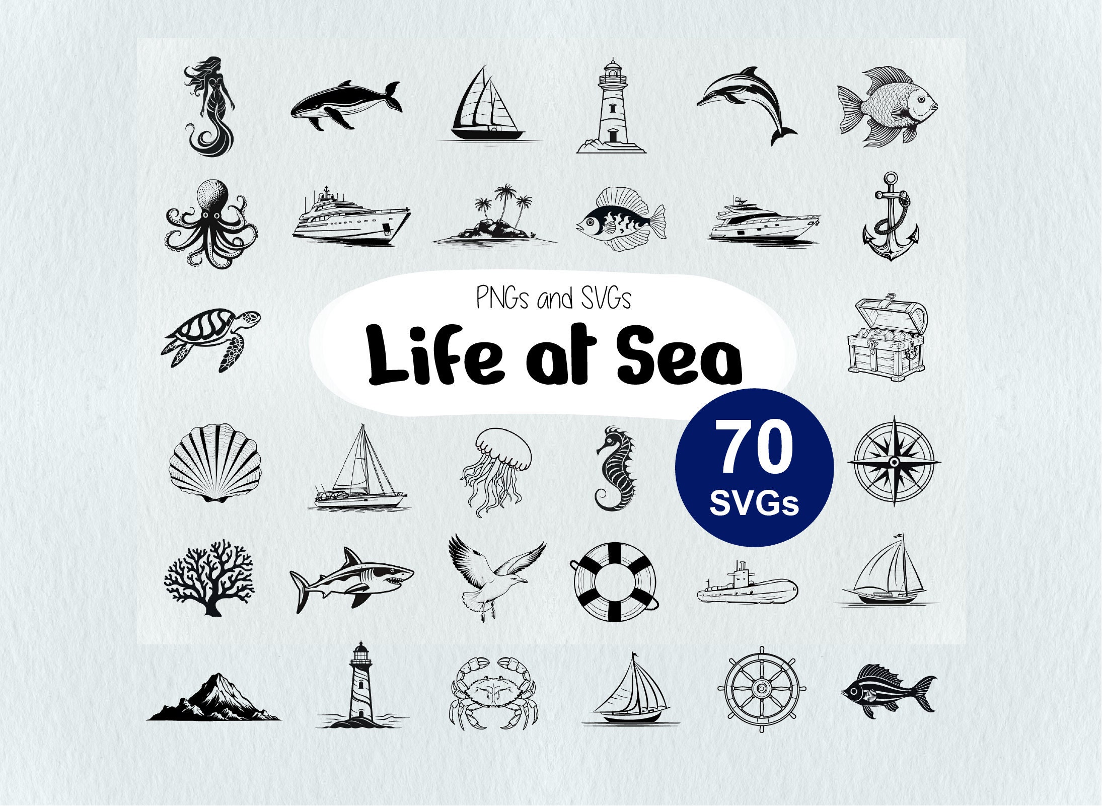 Life at Sea SVG, Ocean SVG Files for Cricut, Sea Life Svg Design, Sea ...