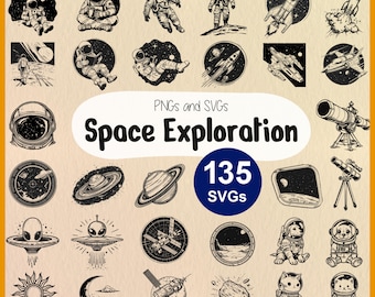 Space Exploration SVG: 135 Files of Astronaut, Astronomy, Rocket, Satellite, Space Travel and Galaxy