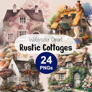 Rustieke cottage-clipart | Cottagecore esthetiek clipart | Platteland, Engels, png PNGEgg | Boerderij en landhuis aan zee | Gezellige rustieke woondecoratie