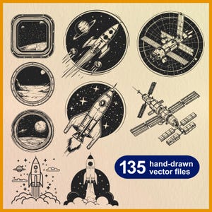 Space Travel SVG, Space Exploration Cricut, Space Tourism Lasercut, Space Ship Stencil, Rocket Ship, Space Science Clipart, Satellite SVG