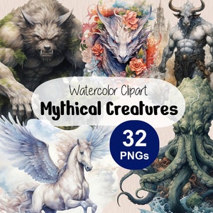 Mythical Creatures Clipart, Fantasy Monsters PNG, Magical Creatures, Fairy Tale Creatures, Fantasy Clipart, Cryptid, Mythical Creatures PNG