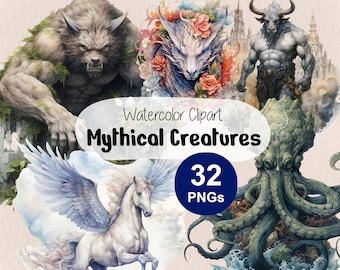 Mythical Creatures Clipart, Fantasy Monsters PNG, Magical Creatures, Fairy Tale Creatures, Fantasy Clipart, Cryptid, Mythical Creatures PNG