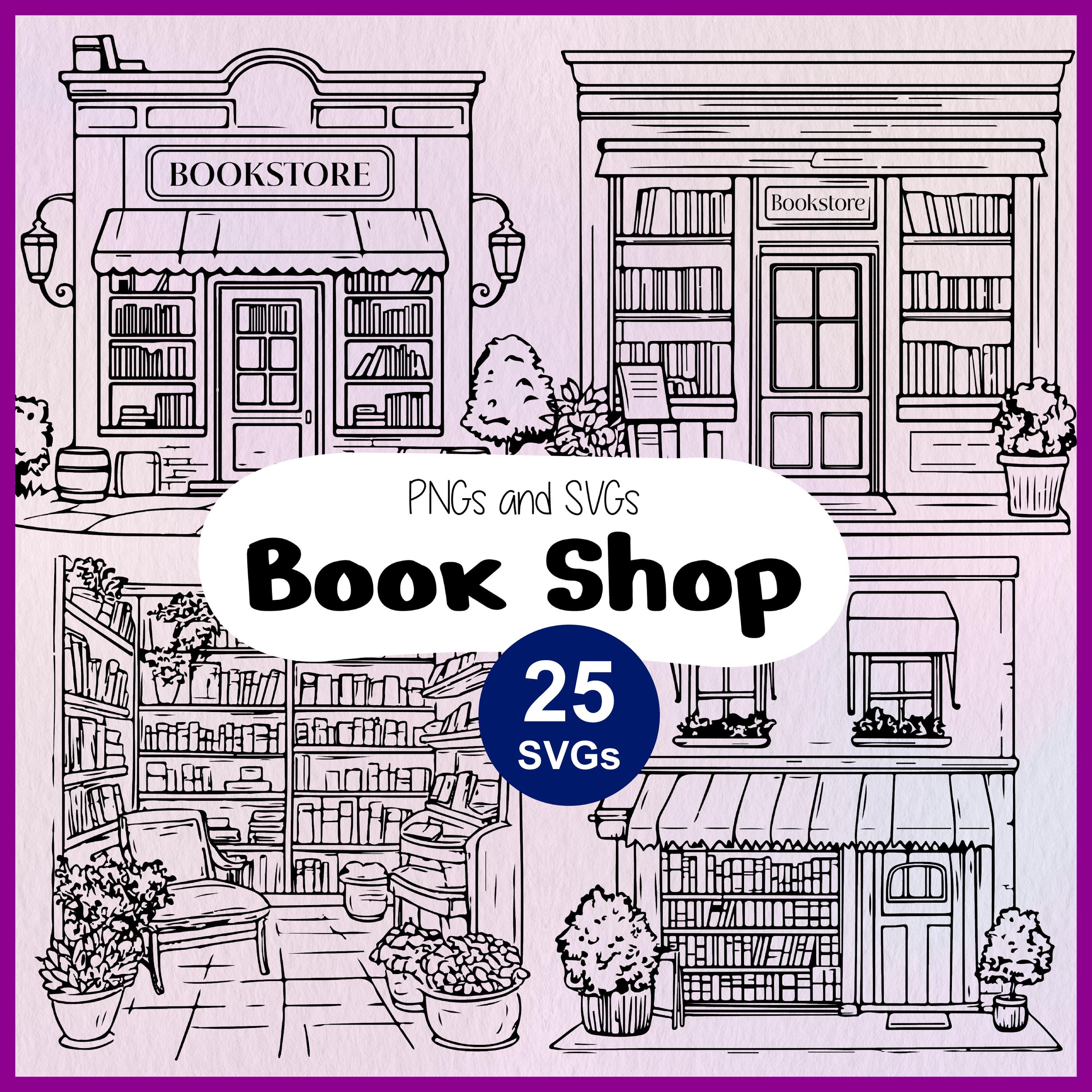 Book Shop SVG: Book Store Front, Cute Bookstore Vector File, Local ...