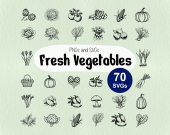 Vegetable SVG Bundle, Vegetable Cricut, Vegetable SVG Design, Vegetables Cricut Stencil, Vegetables Laser Cut, Vegetable Line Art, Food SVG