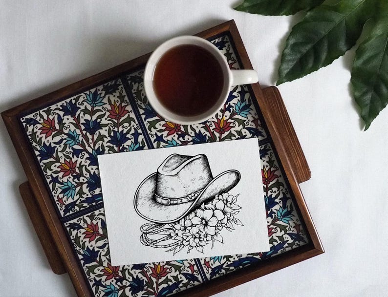 Floral Cowboy Hat & Boots SVG: Western Rodeo and Cowgirl Vector File image 6