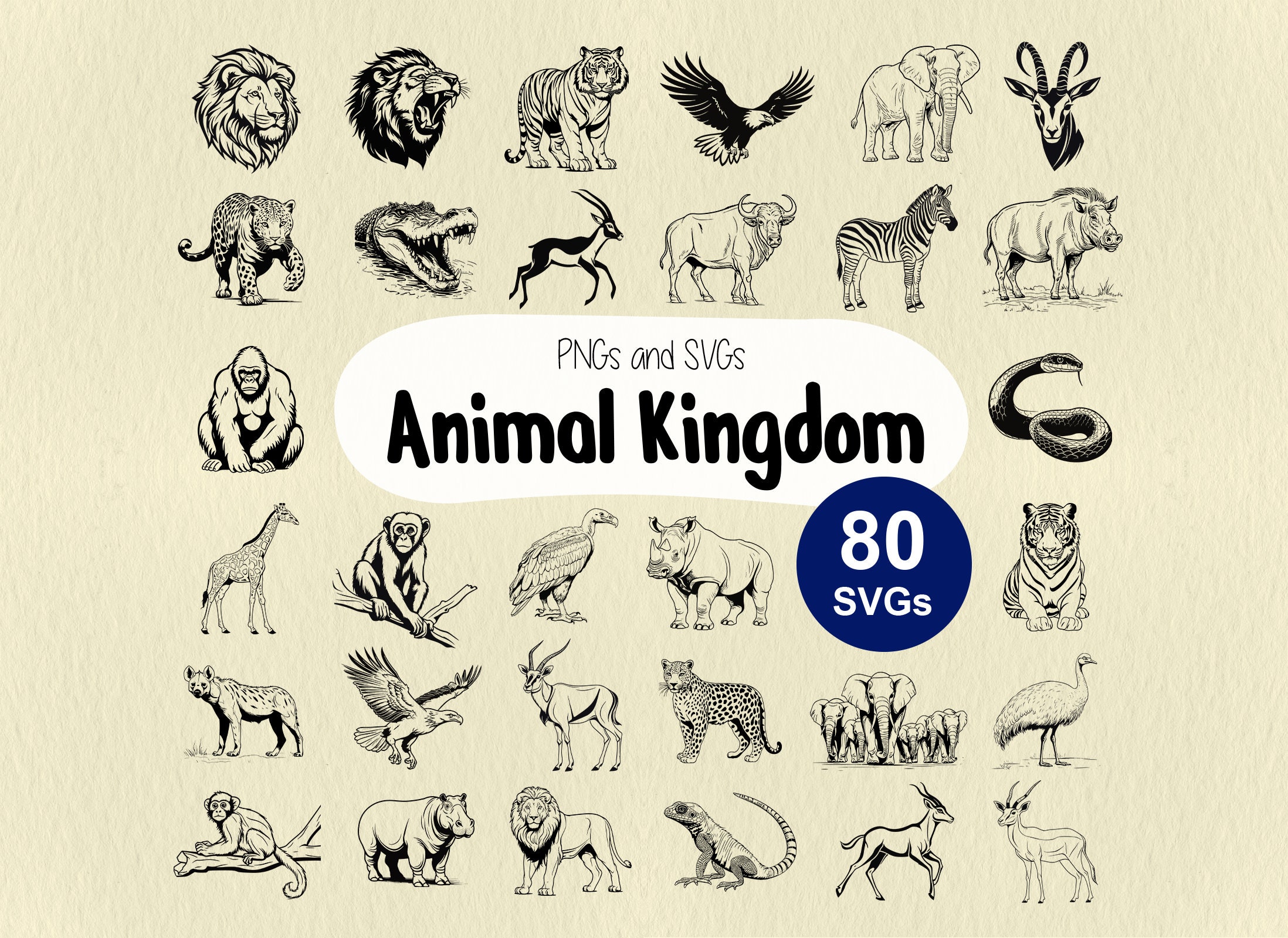 Animal Kingdom SVG, Wild Animal Cricut, Safari Animals Lasercut, Africa ...