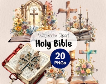 Holy Bible Clipart, Church Clipart, Bible Book Clipart, Bible Study Clipart, First Communion Clipart, Baptism Clipart, Christian Clipart
