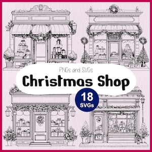 Christmas Shop SVG: Christmas Market Store Front, Winter Wonderland Boutique, Vector File