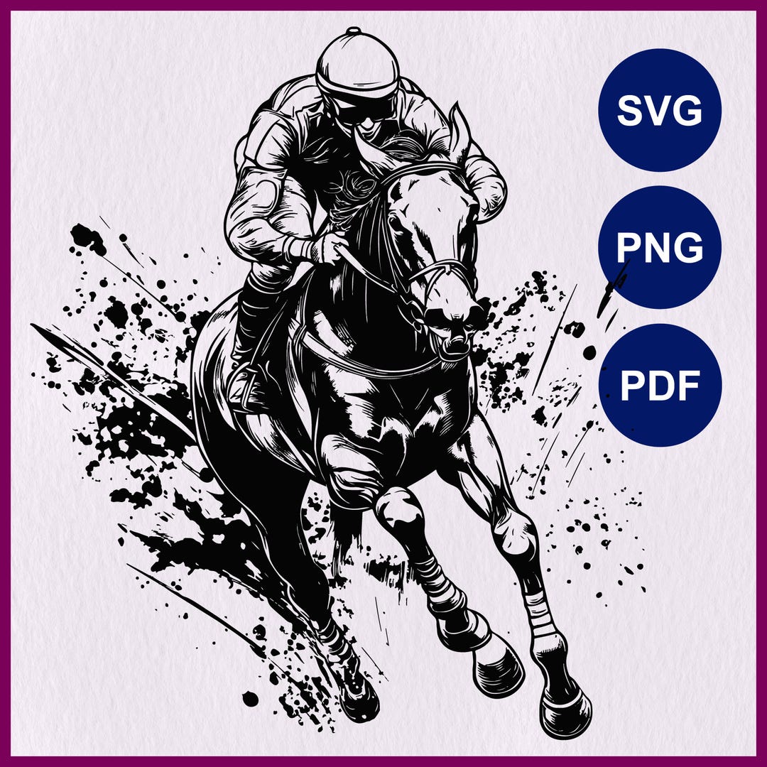 Horse Racer SVG: Horse Racing Vector File, Horseback Riding, Equestrian ...