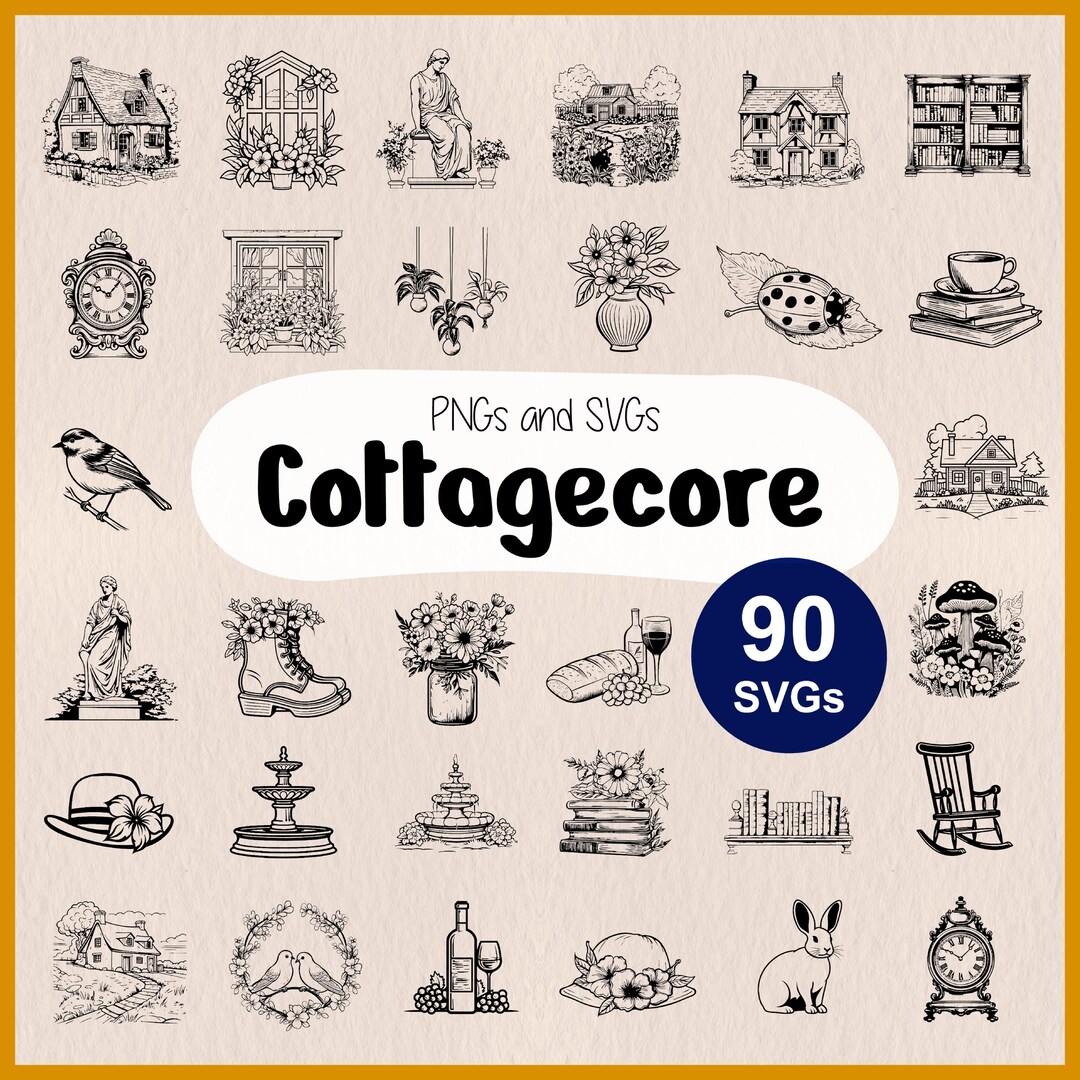 Cottagecore SVG, Cottagecore Lasercut Files, Gardening Cricut Stencil ...