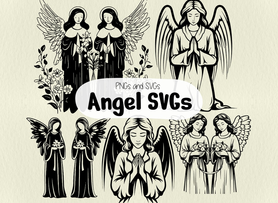 Angel SVG Bundle, Angel Files for Cricut, Christmas Angel svg Design ...