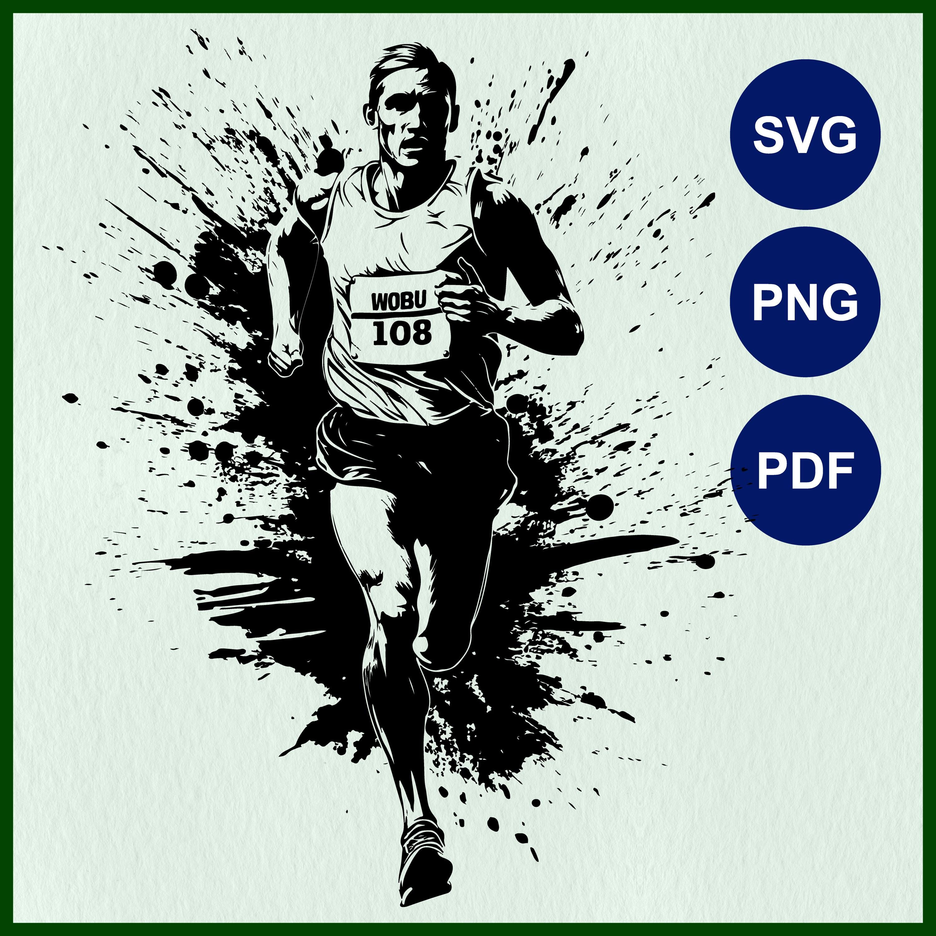 マラソンランナーSVG：ランニングアスリートベクターファイル、マラソンレース優勝者クリップアート - Etsy 日本, image size:3000x3000