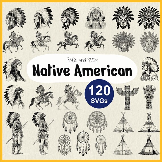 Native American SVG: Native Indians Chieftain SVG, Indigenous