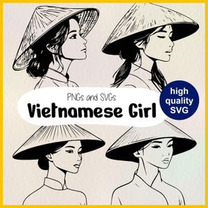 Garota vietnamita SVG | Clipart tradicional de garota vietnamita | Mulheres vietnamitas em Ao Dai SVG | Clipart de mulher asiática | Estêncil Cricut | Arte de linha cortada a laser
