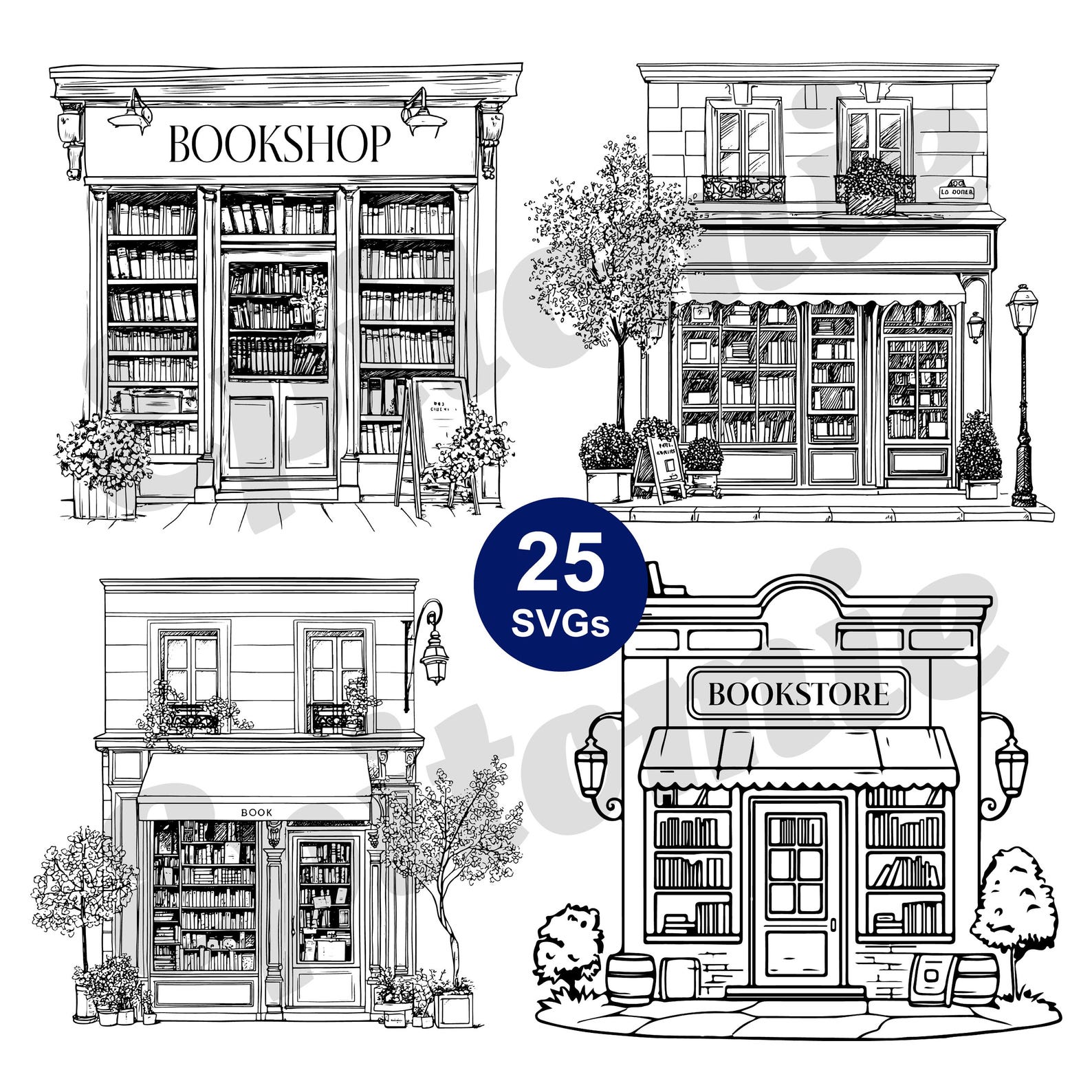 Book Shop SVG: Book Store Front, Cute Bookstore Vector File, Local ...