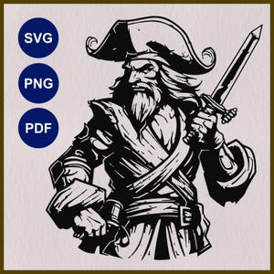 Pirate SVG, Pirate Captain Cricut, Pirate Lasercut, Pirate Stencil SVG, Age of Pirate, Pirate Ship, Black Beard Pirate, Sea Exploration SVG