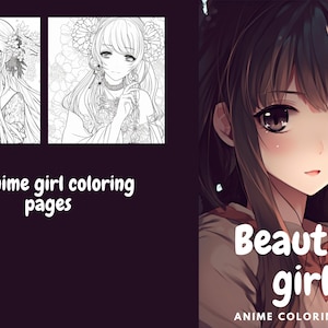 Libro da colorare per ragazze anime per tutte le età! può essere utilizzato con Photoshop, Adobe Illustrator e altro (può anche essere stampato)