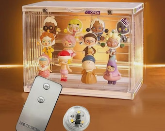 LED Acrylic Display Box for Collectibles | Lighted Dustproof Case (Pop Mart, Labubu)