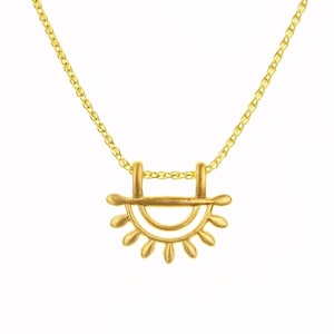14k Solid Gold Sun I Pendant - Sun Necklace Unisex Gift - Nature Inspired Jewelry by Lena Mara