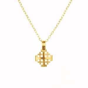 Solid 14K Gold Jerusalem Cross, Religious jewelry, 14K Cross Charm, Cross 14K Gold Pendant, Dainty Gold Cross, Spiritual Jewelry