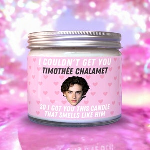 Timothée Chalamet Duftkerze Sojawachs | Große 240 ml Fandom inspirierte Kerze | Niedliches, lustiges Neuheitsgeschenk | Geburtstagsgeschenk