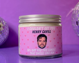 Henry Cavill scented 9 oz soy wax candle | Large vegan candle with lid | Funny  novelty gift, cute birthday candle, home decor, office decor