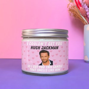 Hugh Jackman Inspired Scented Soy Wax Candle - Novelty Fan Gift image 2