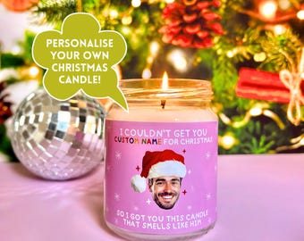 Personalized Christmas Candle: Custom Saint Soy Wax Candle, Funny Novelty Gift