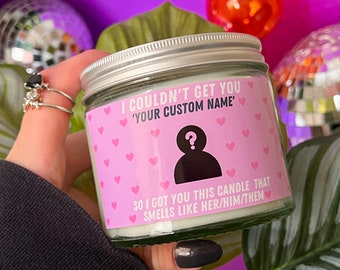 Custom scented soy wax candle | Personalised 8 oz candle | Cute and funny birthday present | Humorous novelty gift | Gift for any occasion