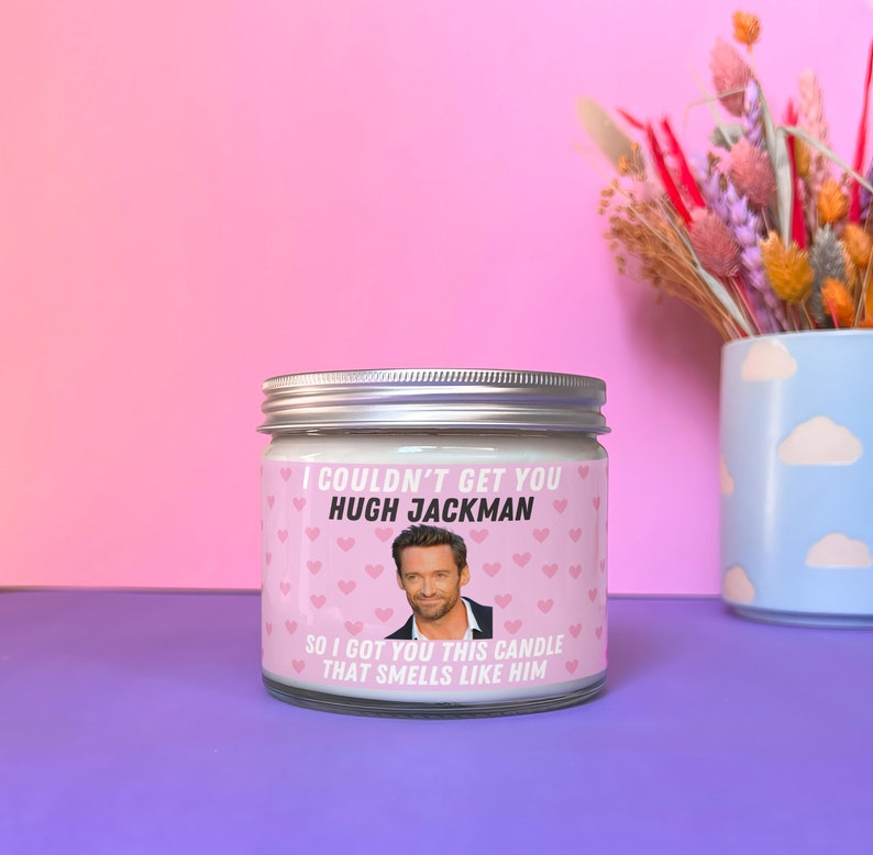 Hugh Jackman Inspired Scented Soy Wax Candle - Novelty Fan Gift image 2
