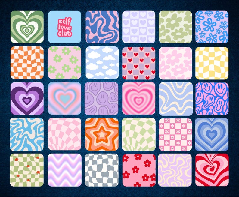 Single Wavy Line Pattern Pastel Cork Coasters | Checkerboard, Swirly, Hearts Designs - Etsy Ireland