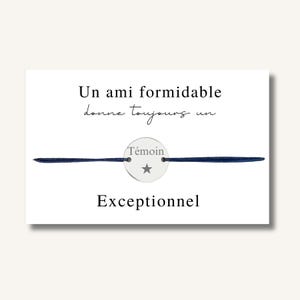 Carte Bracelet "Un ami formidable donne toujours un témoin exceptionnel" - bracelet personnalisé, bracelet témoin, bracelet demande témoin