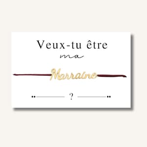 Carte Bracelet "Veux-tu être ma marraine ?" - bracelet personnalisé, bracelet demande marraine, bracelet cadeau, cadeau naissance