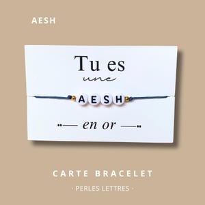 Carte Bracelet "Tu es une AESH en or" - bracelet personnalisé, bracelet AESH, cadeau AESH, bracelet cadeau