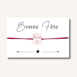 Carte Bracelet "Bonne fête Mamie/Mamy" - bracelet personnalisé, bracelet mamie/mamy, bracelet cadeau, fête des grands-mères